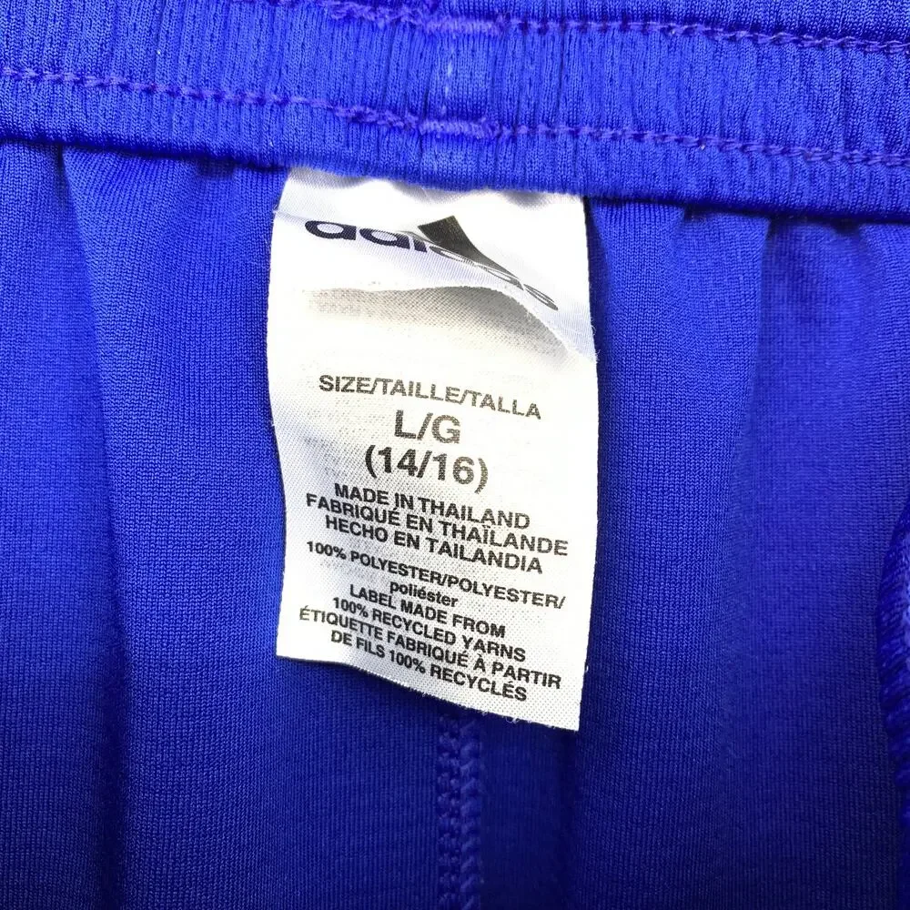 Adidas Basketball Shorts Boys Size Large Blue White Logo - Picture 8 of 8